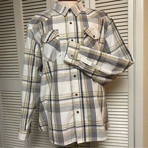Wrangler Size 3XL Black White Tan Western Plaid Cotton Blend